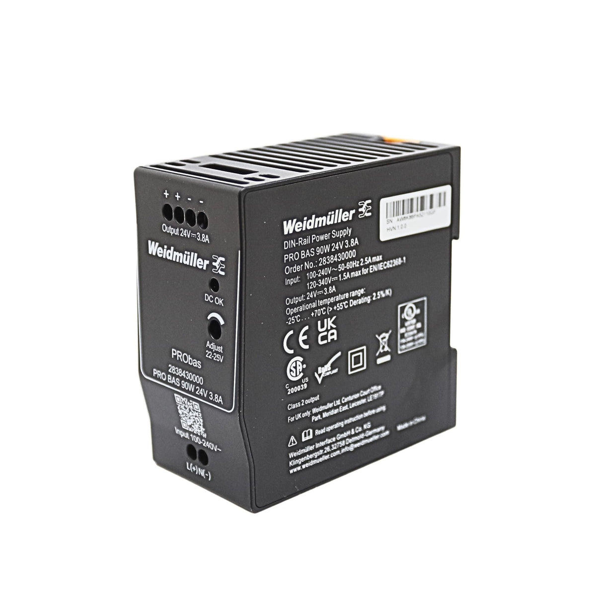 Weidmuller | PRO BAS 90W 24V 3.8A Power Supply | 2838430000