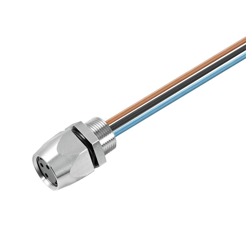 Weidmuller | SAIE-M8B-4-0.5U-FP-M8 Panel Mount M8 Female Socket 3 Pole 0.5m flying leads 0.25mm2 | 1856140000