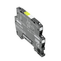 top side view of a thin black surge protection unit