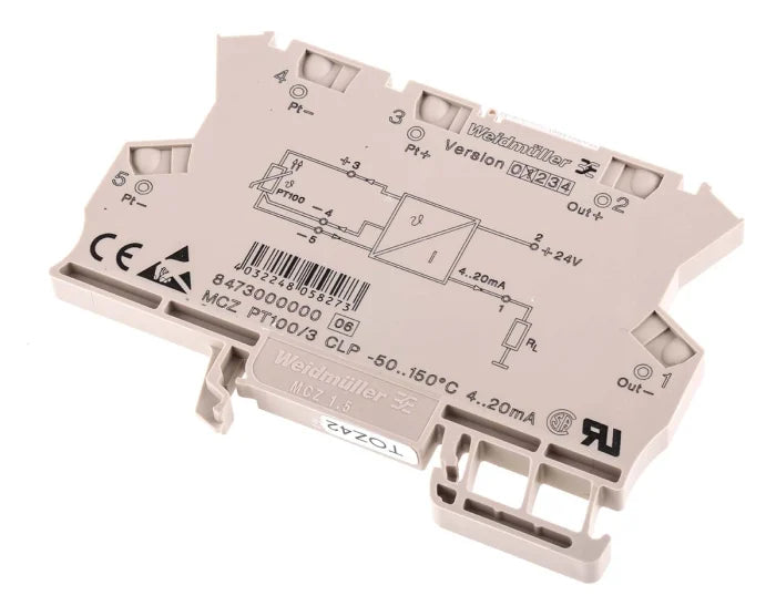 Weidmuller | Temperature converter, 2-/3-wire connection, Output current loop powered, Tension-clamp, 4-20 mA | 8473000000