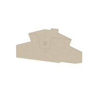 side view of a beige end plate