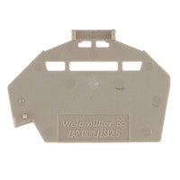 side view of a beige end plate with rectangular openings at the top