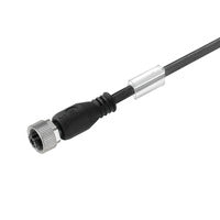 black cord with a metal ring at one end