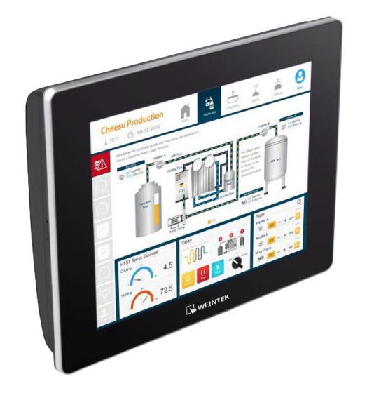 front view of a display screen with a black frame and a diagram and graphs displayed on the screen