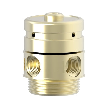 cylidrical brass valve with two ports