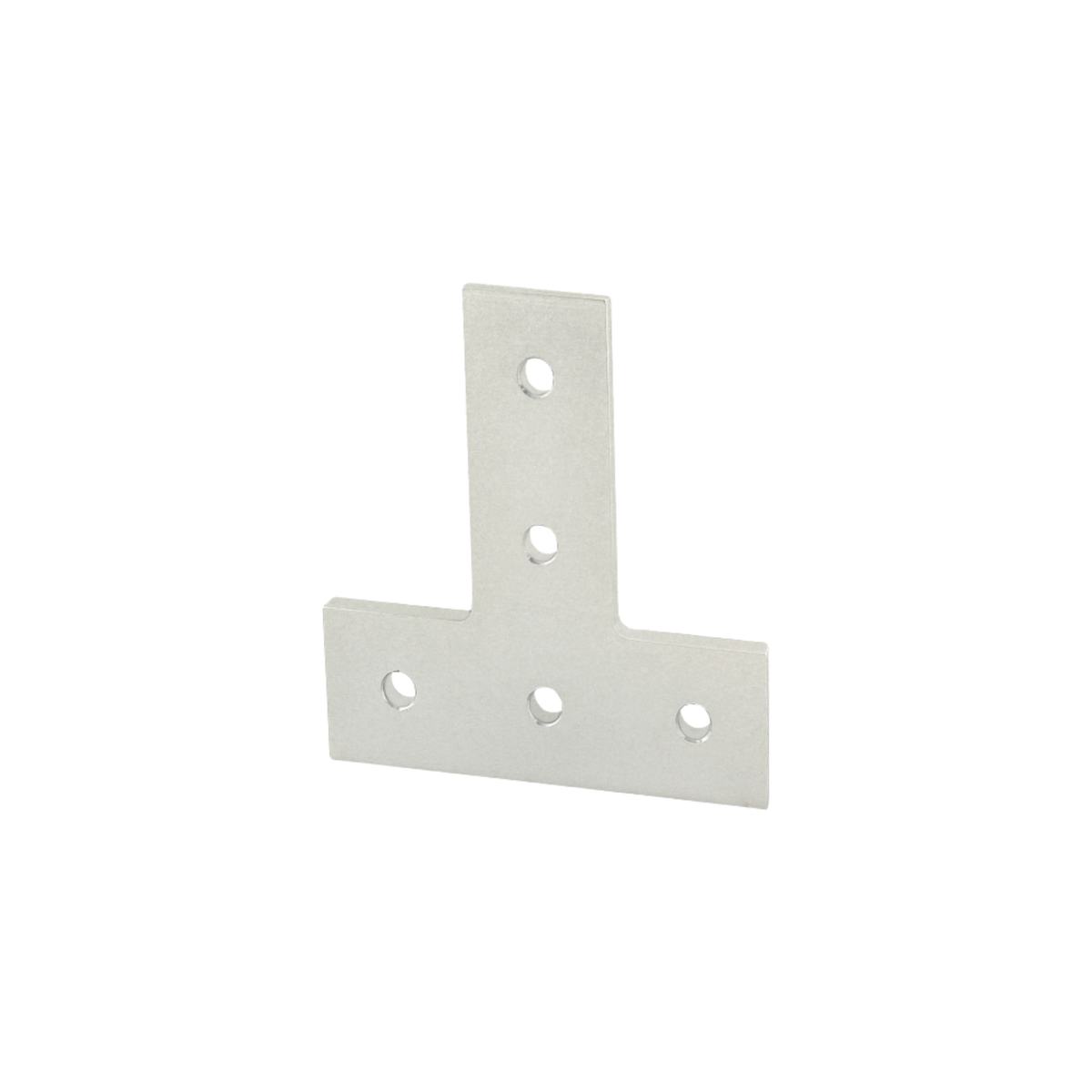 T shaped flat plate positioned in a upside down T with five mounting holes