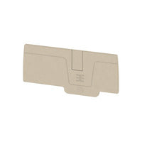 beige rectangular end plate with a tab at the bottom