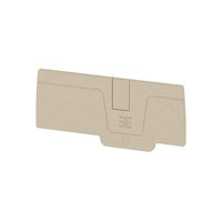 rectangular beige end plate with a tab on the bottom
