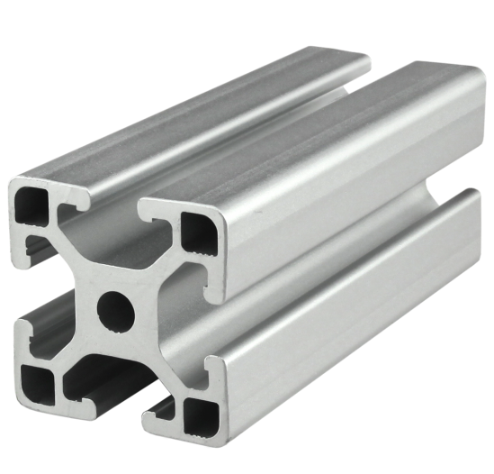 diagonally placed metal bar with a t-slot on each of the four sides