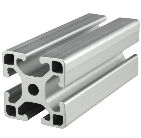 diagonally placed metal bar with a t-slot on each of the four sides