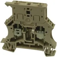 beige terminal block with rail mounting on the bottom
