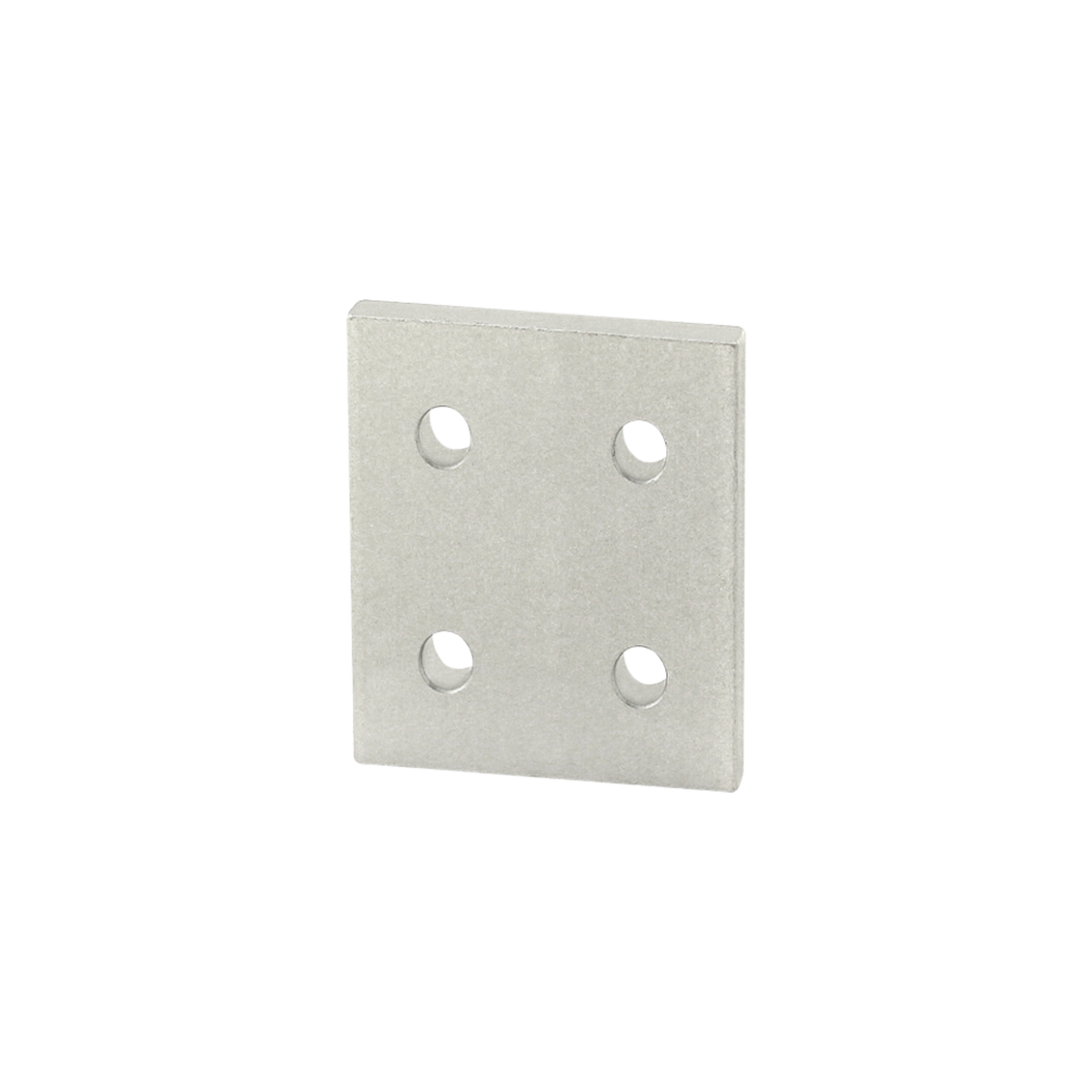 square flat joining plate with a mounting hole in each corner