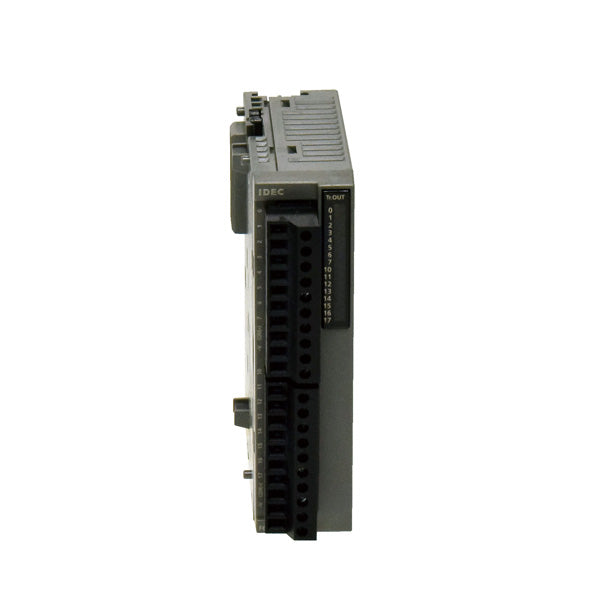 thin upright expansion module with input ports along the front