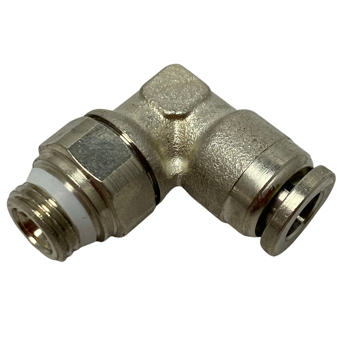 top view of a male swivel elbow fitting