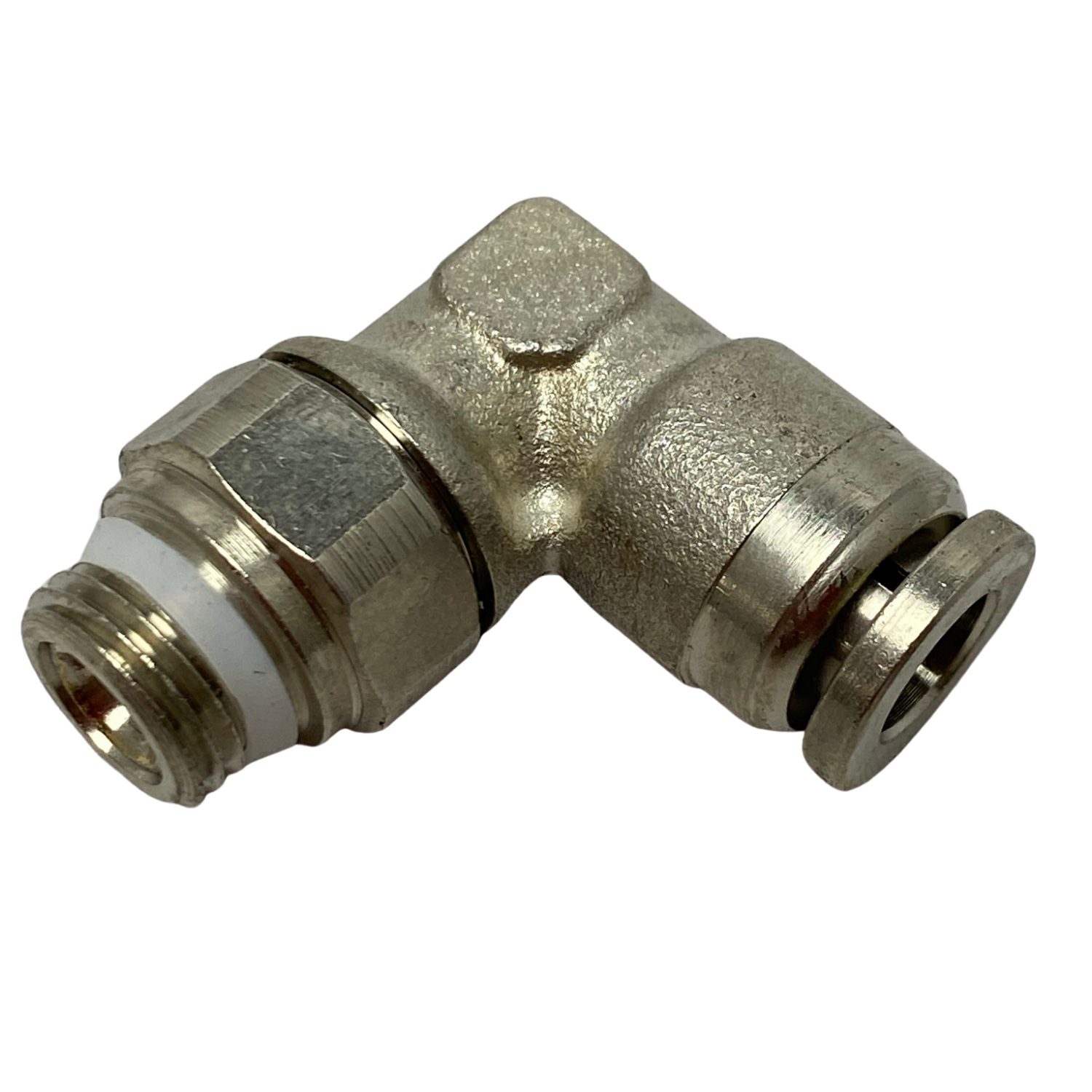 top view of a male swivel elbow fitting