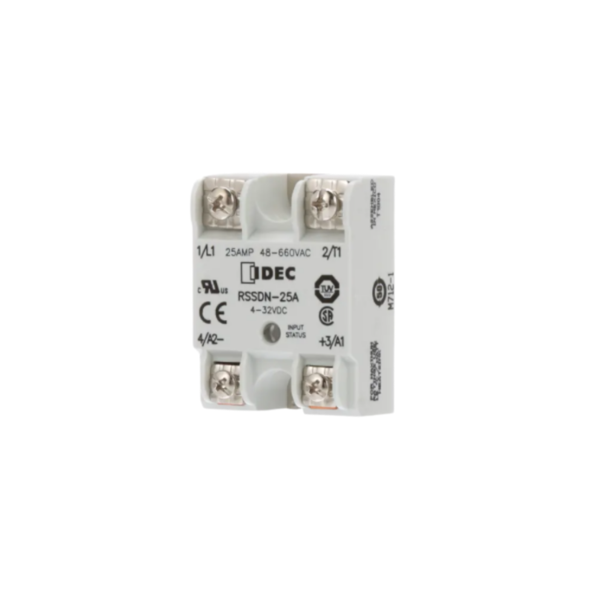 white square relay unit with a screw in each corner