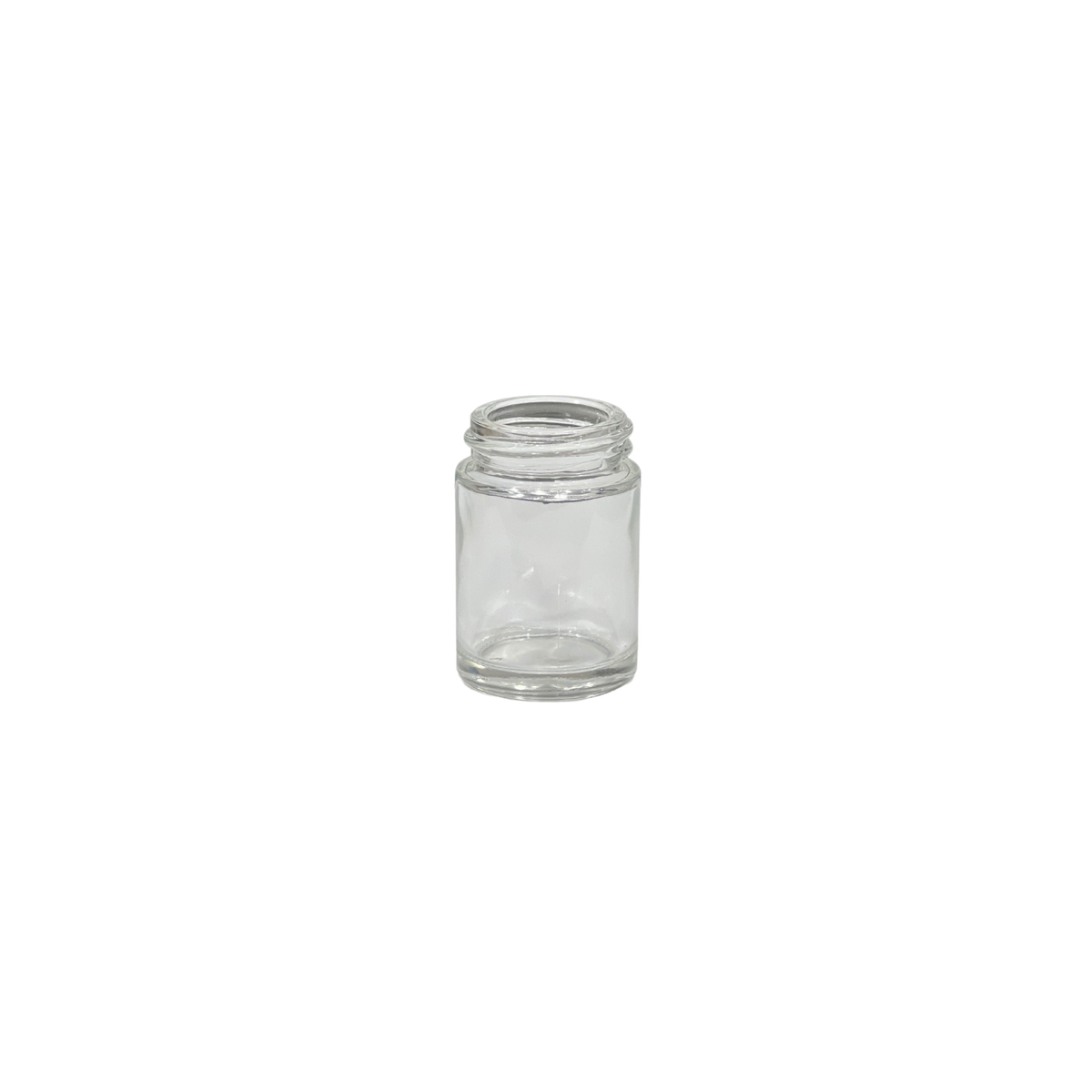 glass jar with threaded top opening