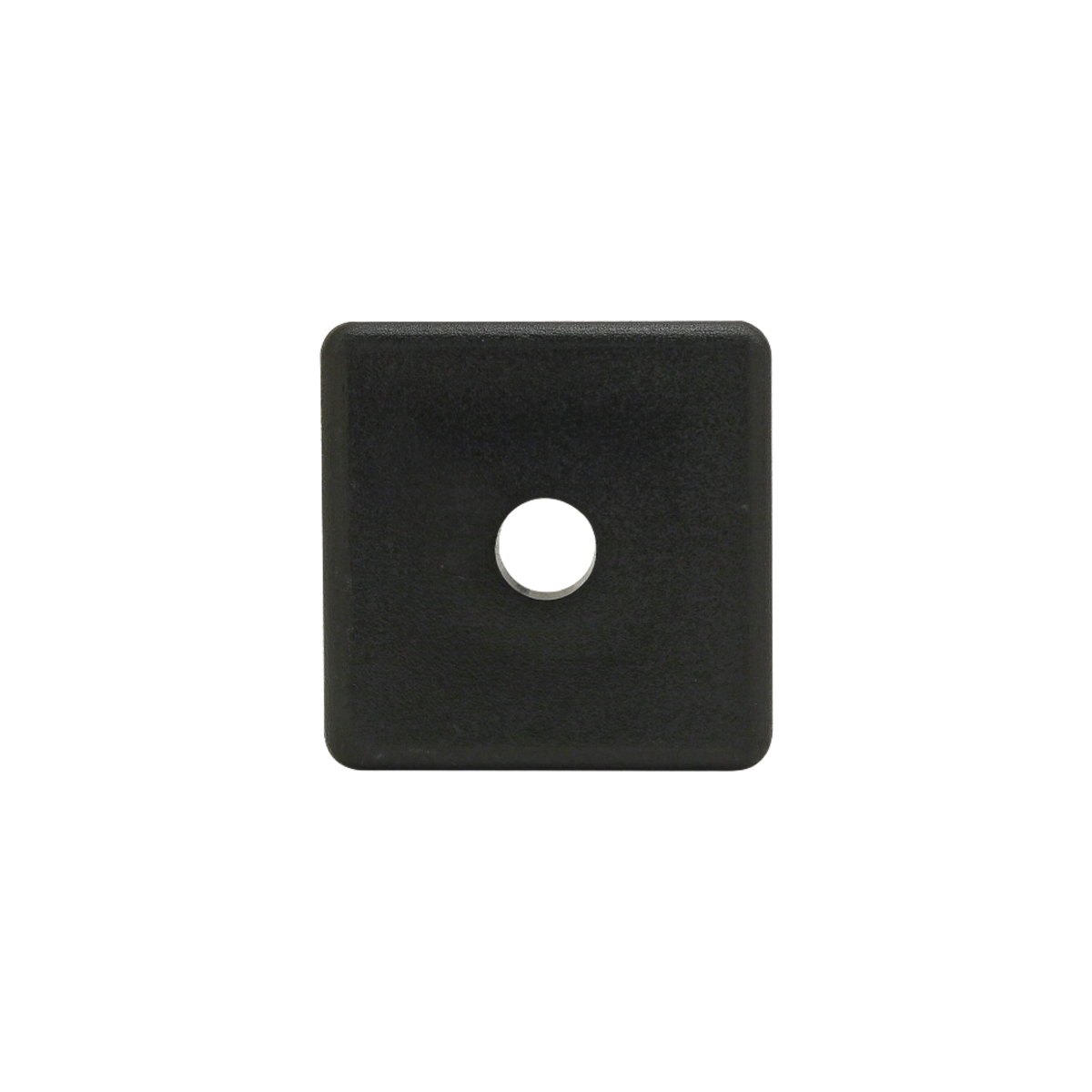 black square end cap with hole in the center