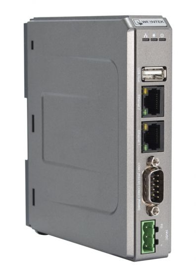upright, rectangular, grey box with multiple ports on the front side