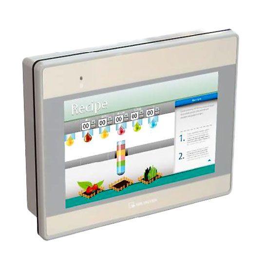front view of a display screen with a white frame